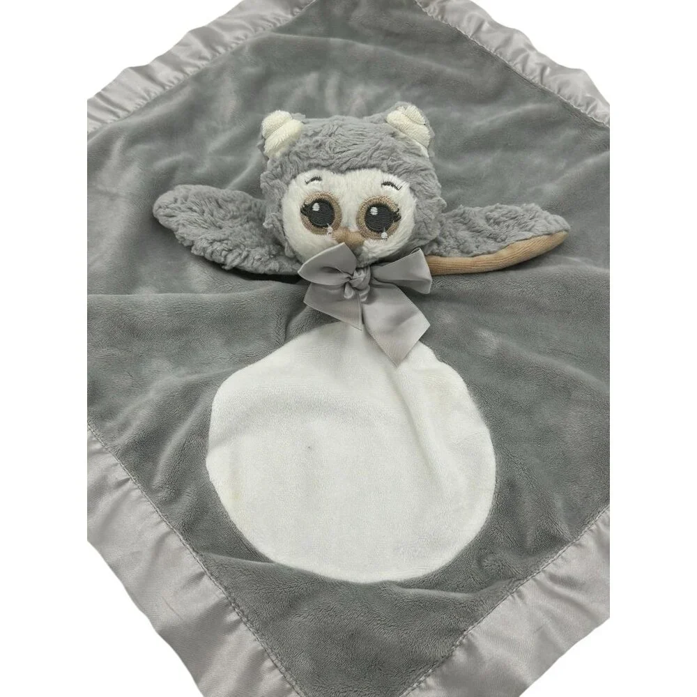 Bearington Baby‎ Collection Owl Lovey Security Blanket Soother Satin Trim